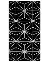 Area Rug Black with Silver Geometric Pattern Viscose with Cotton 80 x 150 cm Hand Woven Modern Glam Style Living Room Bedroom Beliani