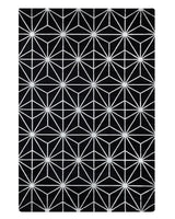 Area Rug Black with Silver Geometric Pattern Viscose with Cotton 140 x 200 cm Hand Woven Modern Glam Style Living Room Bedroom Beliani