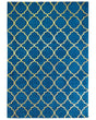 Rug Blue with Gold Quatrefoil Pattern Viscose with Cotton 160 x 230 cm Style Modern Glam Beliani