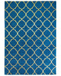 Rug Blue with Gold Quatrefoil Pattern Viscose with Cotton 160 x 230 cm Style Modern Glam Beliani