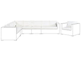 Cushion Covers Set for Garden Set Off-White Polyester Fabric Seat and Back Cushion Cases Beliani