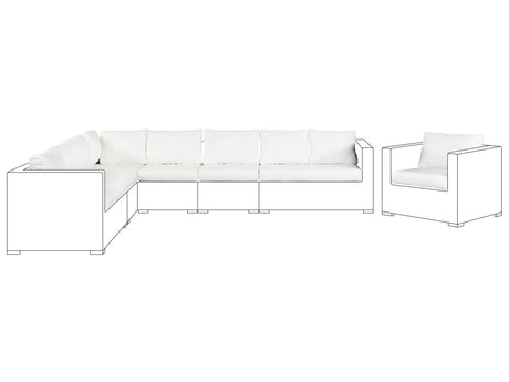 Cushion Covers Set for Garden Set Off-White Polyester Fabric Seat and Back Cushion Cases Beliani
