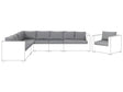 Cushion Covers Set for Garden Set Grey Polyester Fabric Seat and Back Cushion Cases Beliani