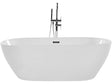 Bath White with Silver Sanitary Acrylic Single 150 x 75 cm Freestanding Modern Beliani