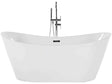 Bath White with Silver Sanitary Acrylic Single 150 x 75 cm Freestanding Modern Beliani