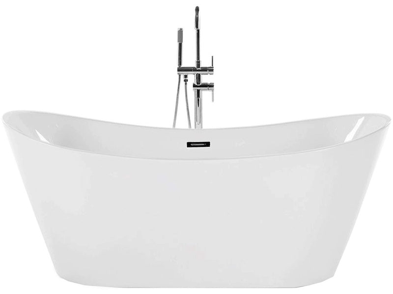 Bath White with Silver Sanitary Acrylic Single 150 x 75 cm Freestanding Modern Beliani