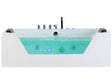 Massage Points Bath White Silver with LED Sanitary Acrylic and Glass Single 160 x 76 cm Beliani