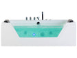 Massage Points Bath White Silver with LED Sanitary Acrylic and Glass Single 160 x 76 cm Beliani
