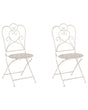 Set of 2 Garden Bistro Chairs Beige Metal Shabby Chic French Beliani
