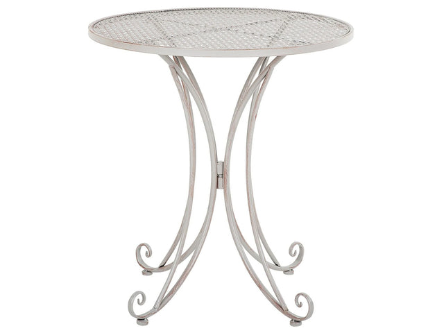 Bistro Garden Table Grey Metal Shabby Chic French Beliani