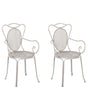 Set of 2 Bistro Garden Chairs Grey Shabby Chic French Beliani