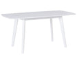 Dining Table White Wooden Legs 120/160 x 80 cm Rectangular Scandinavian Style Beliani