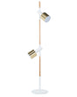 Floor Lamp White with Gold Metal 125 cm Adjustable Round Spotlights Modern Design Beliani