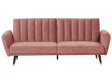 Sofa Bed Pink Sleeper Convertible Velvet Upholstery Elegant Glam Modern Living Room Bedroom Beliani