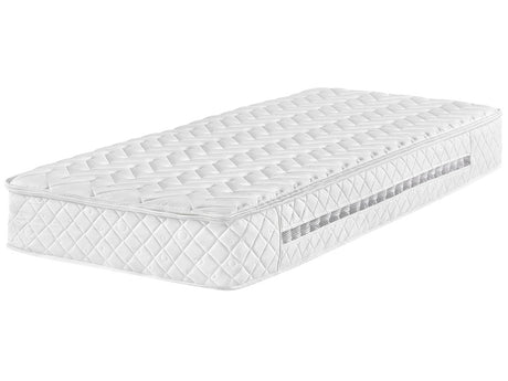 Pocket Spring Mattress Firm White 90 x 200 cm Polyester with Cooling Memory Foam with Zip Beliani