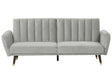 Sofa Bed Light Grey Sleeper Convertible Velvet Upholstery Elegant Glam Modern Living Room Bedroom Beliani