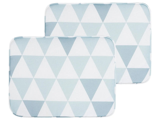 Set of 2 Outdoor Seat Cushions Blue Geometric Pattern String Tied UV Resistant Set Pad Beliani