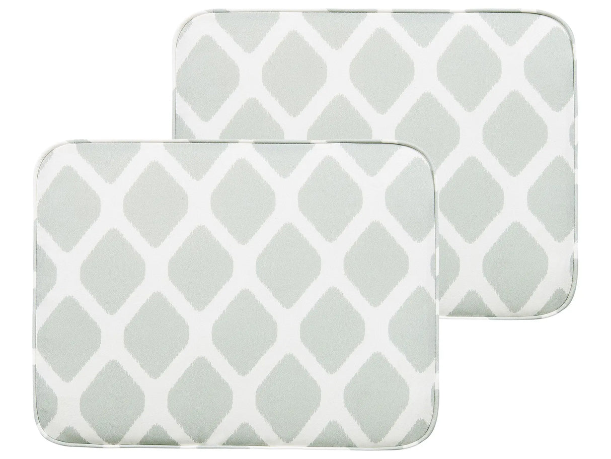 Set of 2 Outdoor Seat Cushions Mint Green Geometric Pattern String Tied UV Resistant Set Pad Beliani