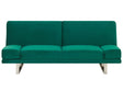 Sofa Bed Green Velvet Upholstery 3 Seater Click Clack Mechanism Adjustable Armrests Beliani