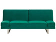 Sofa Bed Green Velvet Upholstery 3 Seater Click Clack Mechanism Adjustable Armrests Beliani