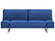 Sofa Bed Navy Blue Velvet Upholstery 3 Seater Click Clack Mechanism Adjustable Armrests Beliani