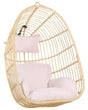 Hanging Chair Beige Rattan Ceiling-Mounted Indoor-Outdoor Egg Shape Boho Beliani