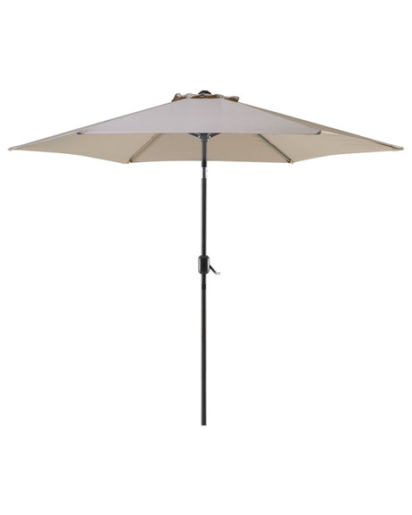 Garden Sun Parasol Taupe Beige Fabric 230 cm Weather Resistant Beliani