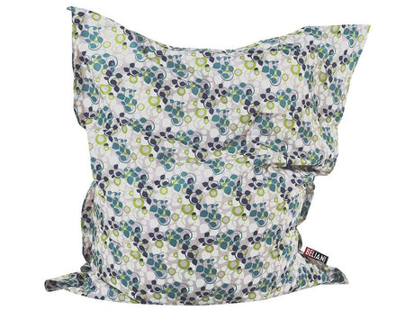 Large Bean Bag Multicolour Floral Leaf Pattern Lounger Zip Giant Beanbag Beliani