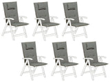 Set of 6 Garden Chair Cushion Grey Polyester Seat Backrest Pad Modern Design Outdoor Pad Beliani