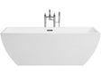 Freestanding Bath White Sanitary Acrylic Single Rectangular Minimalist Modern Design Beliani