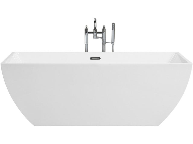 Freestanding Bath White Sanitary Acrylic Single Rectangular Minimalist Modern Design Beliani