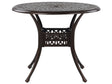 Garden Dining Table Brown Aluminium Round  90 cm Outdoor Vintage Beliani