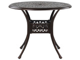 Garden Dining Table Brown Aluminium Round  90 cm Outdoor Vintage Beliani