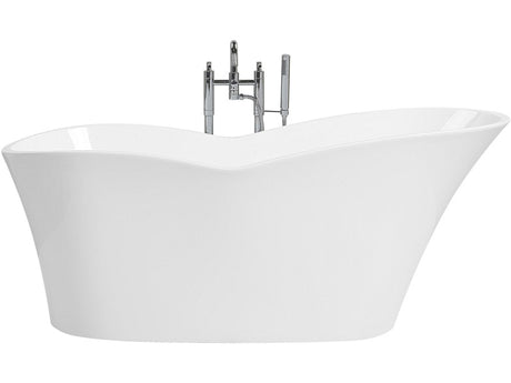 Freestanding Bath White Glossy Sanitary Acrylic 1700 x 800 mm Single Oval Modern Minimalist Design Beliani