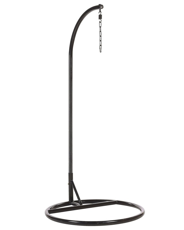 Stand for Hanging Chair Black Powder-Coated Steel with Chain Beliani