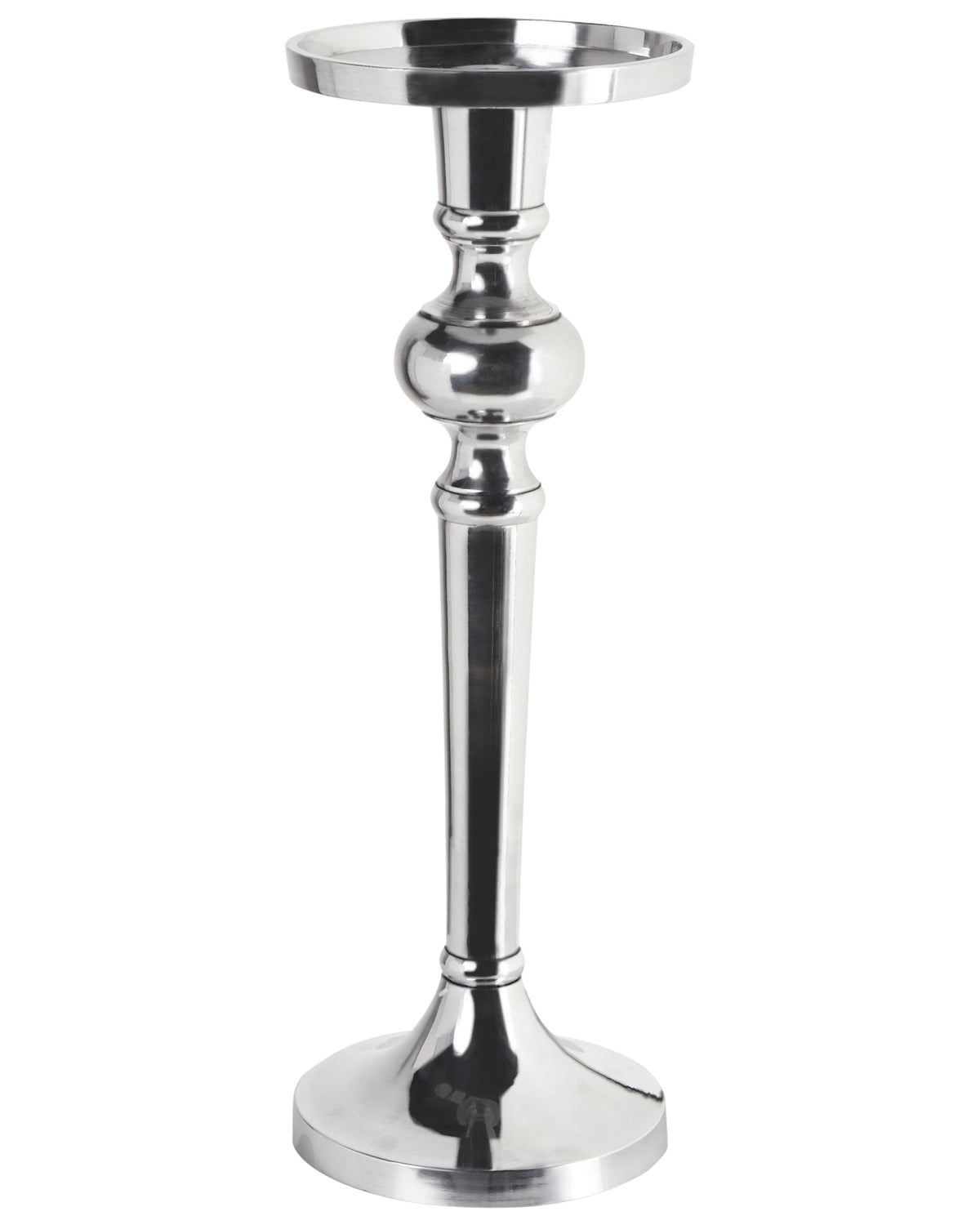 Candle Holder Silver Metal 40 cm Modern Decorative Accessory Elegant Living Room Accent Piece Beliani