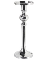 Candle Holder Silver Metal 40 cm Modern Decorative Accessory Elegant Living Room Accent Piece Beliani