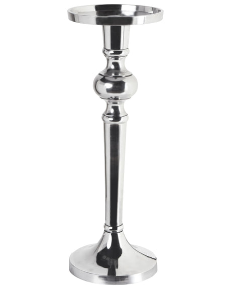 Candle Holder Silver Metal 40 cm Modern Decorative Accessory Elegant Living Room Accent Piece Beliani