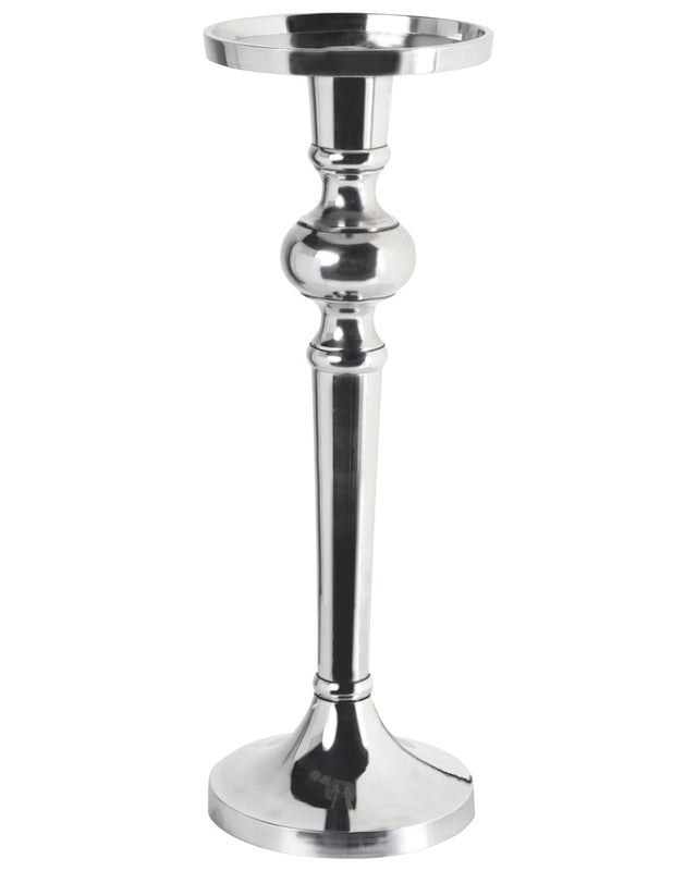 Candle Holder Silver Metal 40 cm Modern Decorative Accessory Elegant Living Room Accent Piece Beliani