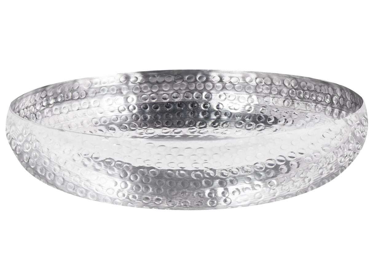 Decorative Bowl Silver Metal Round Modern Living Room Glamour Decor Piece Beliani