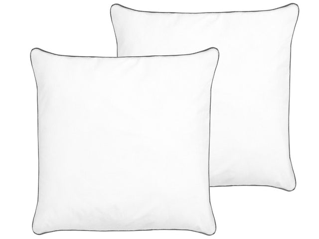 Set of 2 Bed Pillows White Cotton 80 x 80 cm Soft Beliani