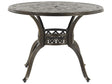 Garden Dining Table Brown Aluminium Round  100 cm Outdoor Vintage Beliani