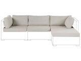 Outdoor Cushion Cover Set Beige Fabric Sofa Seat Back Side Pillow Cases Beliani