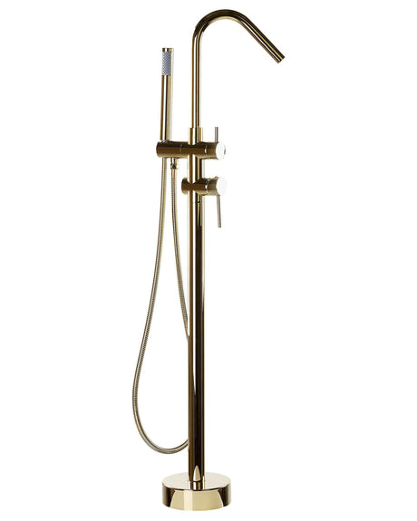 Bath Mixer Tap Gold Chrome Freestanding Modern Beliani
