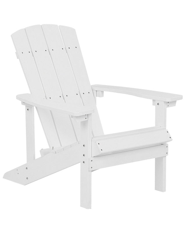 Garden Chair White Plastic Wood Weather Resistant Modern Style Beliani