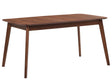 Dining Room Kitchen Table Veneered Slanted Legs 150 x 90 cm Dark Walnut Madox Beliani