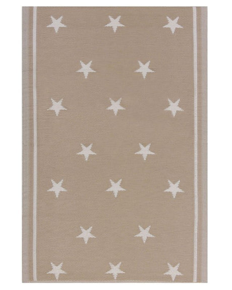 Outdoor Rug Mat Beige Synthetic 120 x 180 cm Star Pattern Eco Friendly Modern Beliani