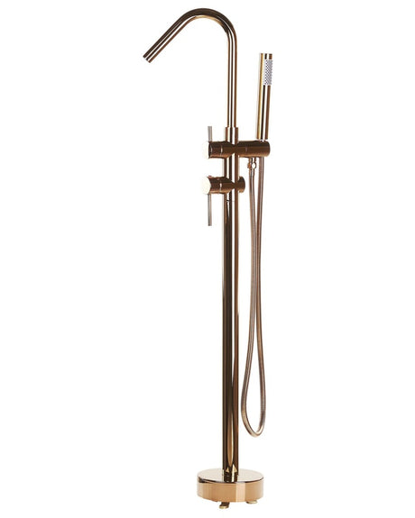 Bath Mixer Tap Copper Chrome Freestanding Modern Beliani