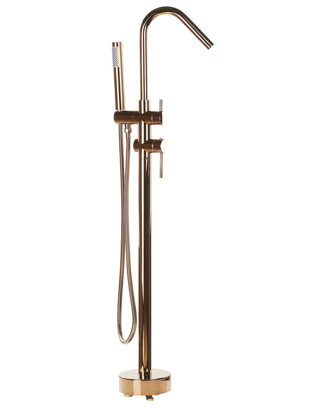 Bath Mixer Tap Copper Chrome Freestanding Modern Beliani