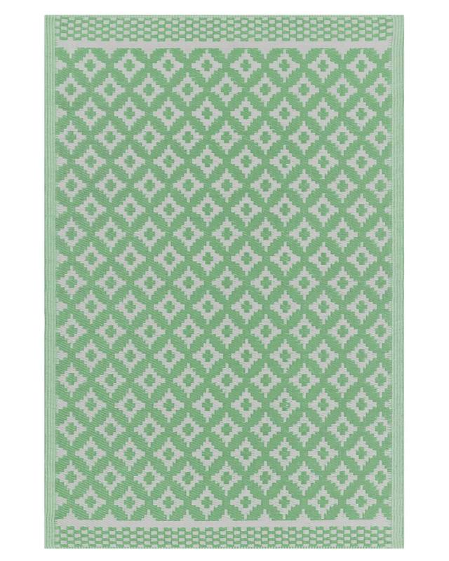 Area Rug Light Green Synthetic Material 120 x 180 cm Indoor Outdoor Geometric Pattern Modern Balcony Patio Beliani